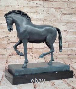 Grand Tang Cheval Barye Art Déco Moderne Bronze Sculpture Marbre Figurine Deal