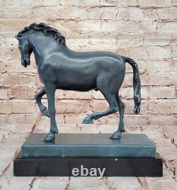 Grand Tang Cheval Barye Art Déco Moderne Bronze Sculpture Marbre Figurine Deal