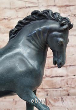 Grand Tang Cheval Barye Art Déco Moderne Bronze Sculpture Marbre Figurine Deal