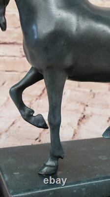 Grand Tang Cheval Barye Art Déco Moderne Bronze Sculpture Marbre Figurine Deal