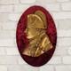 Grand Panneau &agrave; L'effigie De Napol&eacute;on Bonaparte Bronze Massif & Velours Art D&eacute;co