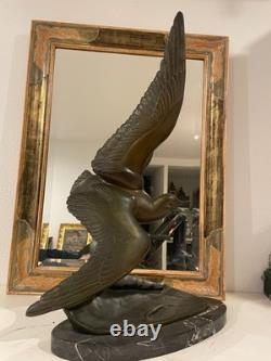 Grande Mouette Sur La Vague Irenee Rochard Bronze Art Deco