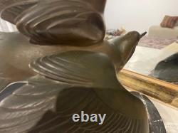 Grande Mouette Sur La Vague Irenee Rochard Bronze Art Deco