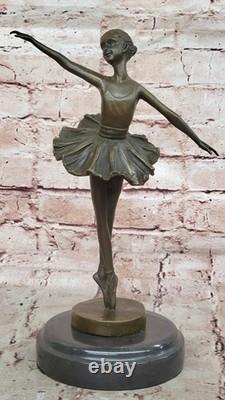 Grande Sculpture En Bronze De Danseuse Ballerine Art Déco Signée Par Milo