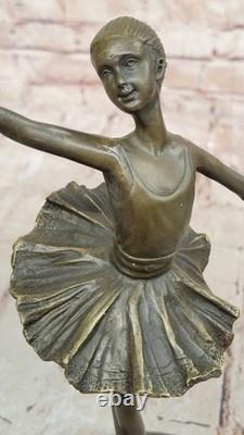 Grande Sculpture En Bronze De Danseuse Ballerine Art Déco Signée Par Milo