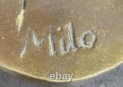 Grande Sculpture En Bronze De Danseuse Ballerine Art Déco Signée Par Milo