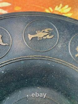 Grande assiette en bronze signe astrologique