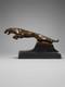 Grande Sculpture Jaguar Art D&eacute;co En Bronze Patin&eacute; Sur Socle Noir Architectural