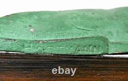 HARTMANN, ART DECO, CHRIST BRONZE VERT ANTIQUE, CROIX MACASSAR-SIGNE, circa 1935