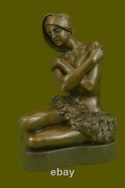 Hawaïen Fille Art Déco Nouveau Bronze Sculpture Moreau Figurine Statue Décoratif