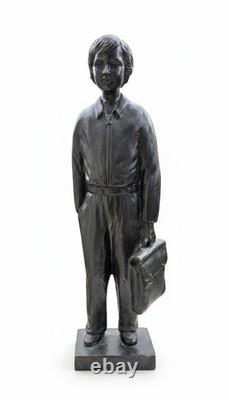 Irénée Rochard Unique Bronze Son Fils Écolier Art Deco 1940 Ht 45cm
