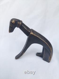 Karl Hagenauer chien en Bronze très stylisé Art Déco Viennois antique brass dog