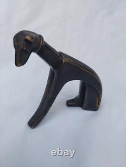 Karl Hagenauer chien en Bronze très stylisé Art Déco Viennois antique brass dog