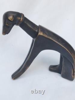 Karl Hagenauer chien en Bronze très stylisé Art Déco Viennois antique brass dog