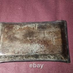 LOYS PLATEAU VIDE POCHE EN BRONZE géométrique signé LOYS, ART DÉCO 1930