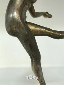 La jongleuse' dite Danseuse aux boules, Claire COLINET Bronze argenté Art Déco