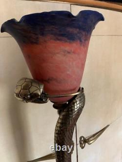 Lampadaire Cobra en bronze edgard Brandt