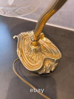 Lampe ART DECO SCHNEIDER PIED BRONZE LAMPE de chevet / de bureau