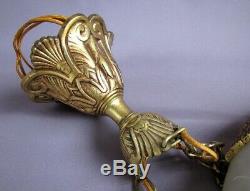 Lampe Albâtre Aigle en Bronze