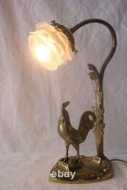 Lampe Art Deco Bronze Pate De Verre