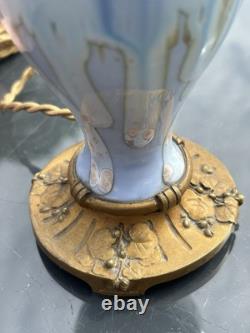 Lampe Art Nouveau/art Deco Céramique Bronze Louchet