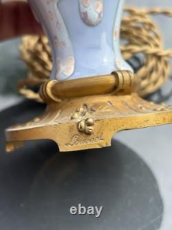 Lampe Art Nouveau/art Deco Céramique Bronze Louchet