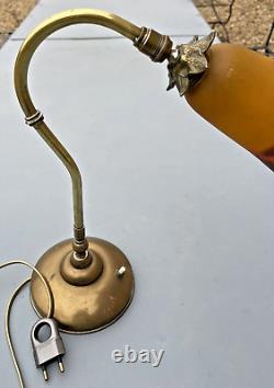 Lampe Muller Frères Lunéville Bronze et Pate de verre Art déco XX