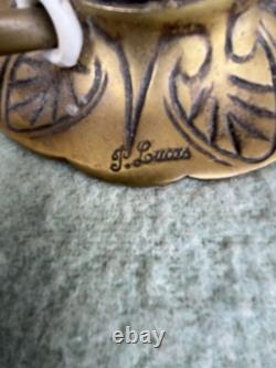 Lampe art Deco en Bronze Doré Signée P Lucas