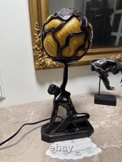 Lampe art déco bronze