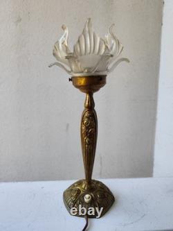 Lampe bronze Art nouveau Art déco Fleurs Et Bronze