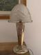 Lampe Bronze Argenté Art Deco Verre Obus 1930 Signé Schneider France Et Numéroté