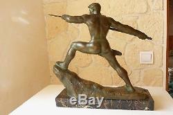 Lanceur de javelot en bronze G. Gori, Marcel GUILLEMARD n°1 vers 1930 ref 782