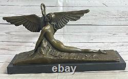 Leda Et Cygne Mythologie Chair Bronze Art Déco Sculpture Figurine Statue Ouvre