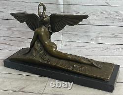 Leda Et Cygne Mythologie Chair Bronze Art Déco Sculpture Figurine Statue Ouvre