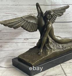 Leda Et Cygne Mythologie Chair Bronze Art Déco Sculpture Figurine Statue Ouvre