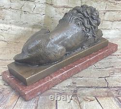 Lourd Grand Famous Classique Art Lion 100% Solidreal Bronze Statue Deco