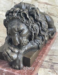 Lourd Grand Famous Classique Art Lion 100% Solidreal Bronze Statue Deco