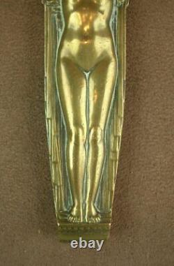 MAGNIF COUPE PAPIER EN BRONZE ART DECO FEMME NUE Lucien BAZOR (1889-1974)