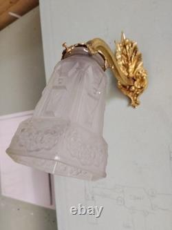 MOUYNET Applique BRONZE doré et TULIPES Art déco 1930