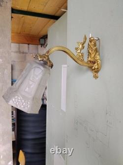 MOUYNET Applique BRONZE doré et TULIPES Art déco 1930