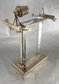 MULLER FRERES LUNEVILLE & VASSEUR RARE LAMPE de TABLE ART DECO VERRE BRONZE 1920
