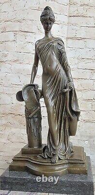 Main Bronze Sculpture Marbl Fille Romain Signée Nouveau Art Déco Figurine Cadeau