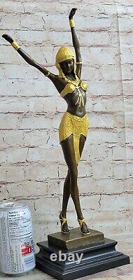 Main Fabriqué Classique Art Déco Nouveau Danseuse 100% Solide Bronze Sculpture