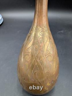 Maison Christofle et Auguste Delaherche vase piriforme art déco en bronze 1920