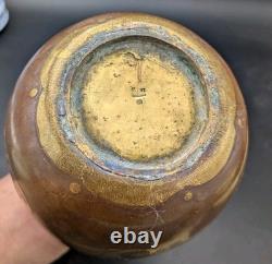 Maison Christofle et Auguste Delaherche vase piriforme art déco en bronze 1920