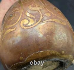 Maison Christofle et Auguste Delaherche vase piriforme art déco en bronze 1920