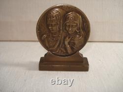 Médaille Art Deco Bronze Jeunes Algériennes Signée Bruneau