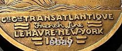 Médaille Art déco & Art Nouveau French Line NORMANDIE 1935 VERNON