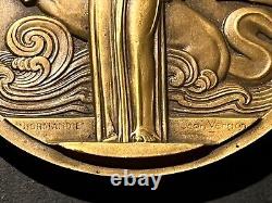Médaille Art déco & Art Nouveau French Line NORMANDIE 1935 VERNON