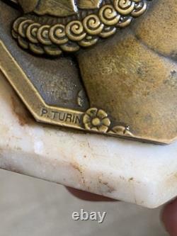 Médaille Bronze P. Turin Art Deco Presse Papier